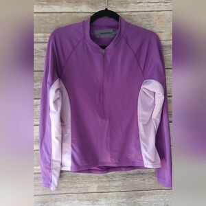 Novara Two Tone Purple Activewear Women's Top, Size L